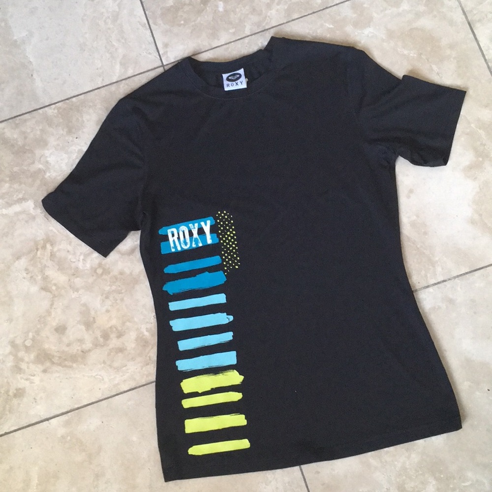 Roxy dry fit athletic surf crewneck fitted shirt